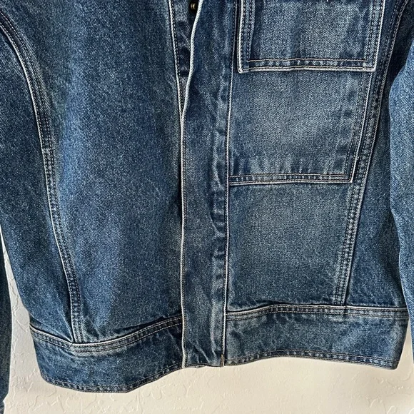 Designer Nili Lotan Classic Blue Denim Jacket - Picture 3 of 4